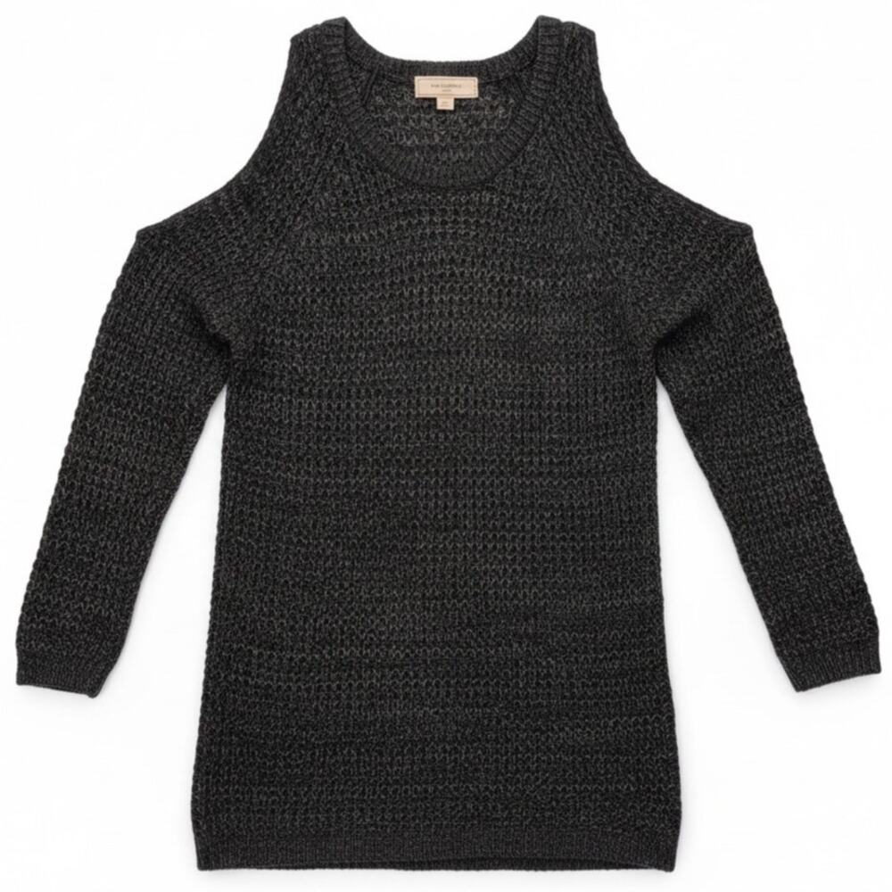 NO COMMENT Women's COLD SHOULDER SWEATER Gray Size LARGE